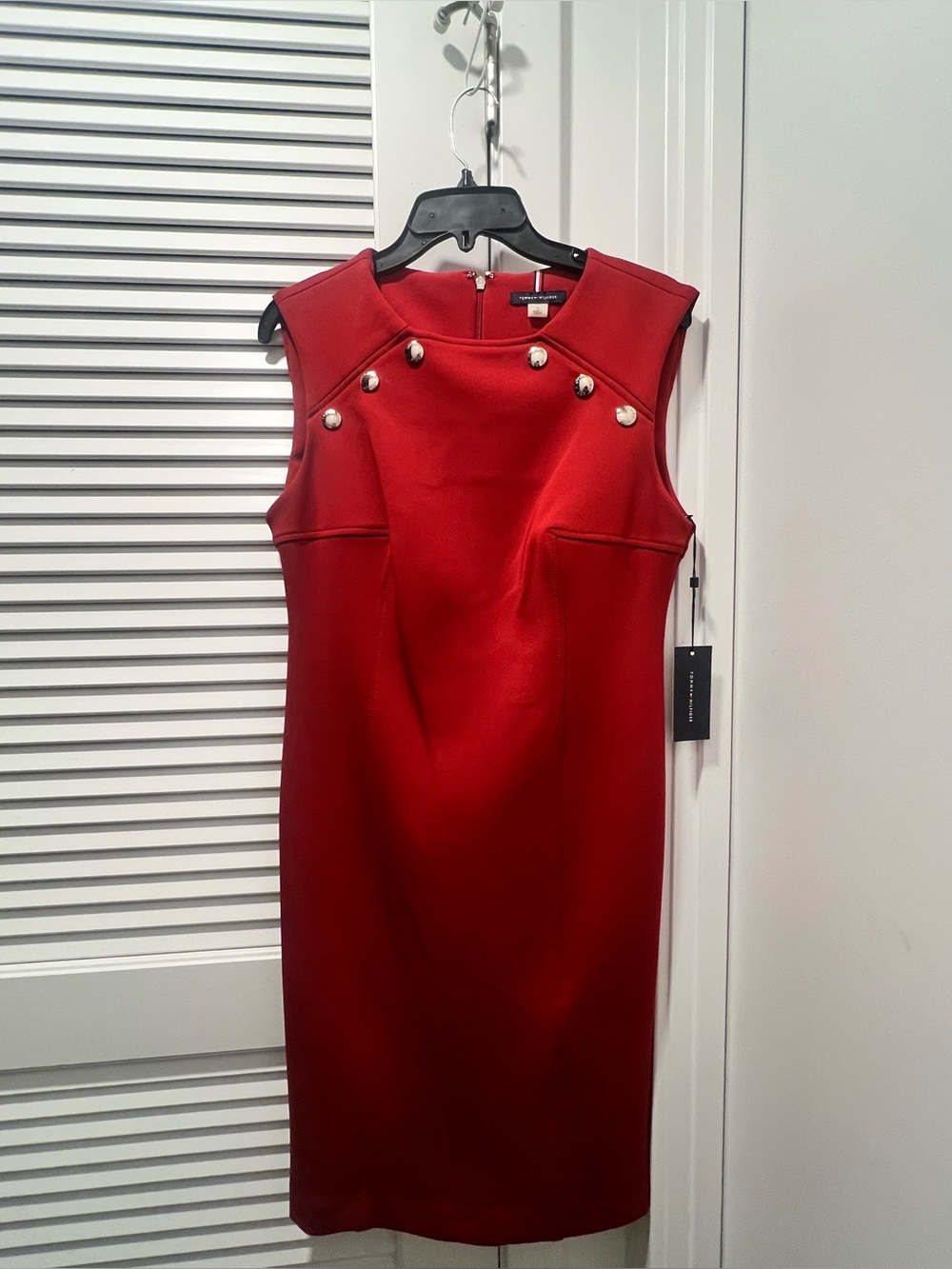 Tommy Hilfiger Sleeveless Red Sheath Dress